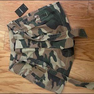 Camo Print Tie Shorts